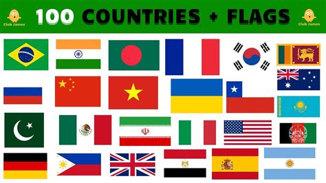 100 Countries And Flags In English Youtube