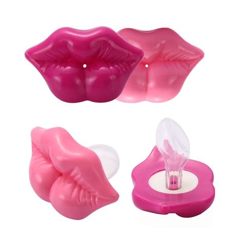 Food Grade Silicone Baby Lip Pacifier Kiss Pink Rose Red Lip Shape