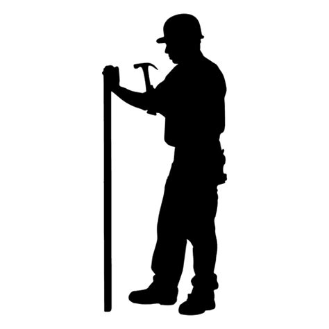 Construction Worker Hammering Silhouette Transparent Png And Svg Vector