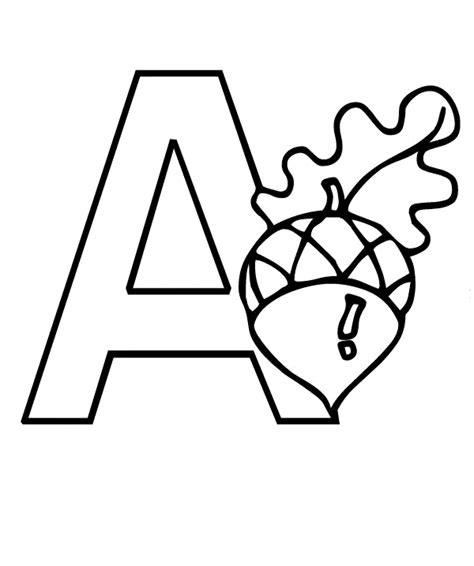 Letter A Printable Coloring Pages