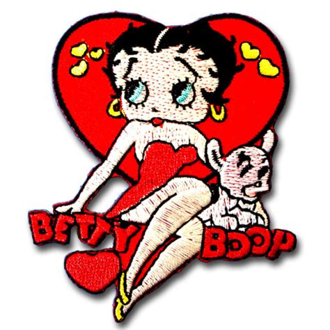 Betty Boop In A Red Dress Cartoon Iron On Patch Embroidered Applique