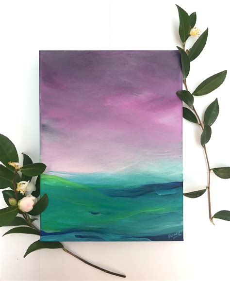 Dreamy Abstract Ocean Painting Abstract Seascape Canvas Etsy