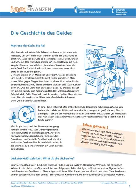 Eine bank hat zwei zentrale aufgaben: Alle Arbeitsblätter - Alle - Jugend und Finanzen ...