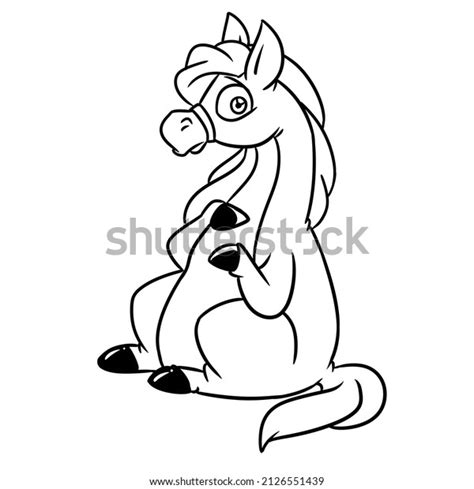 Fat Horse Character Animal Illustration Cartoon Stock Illustration