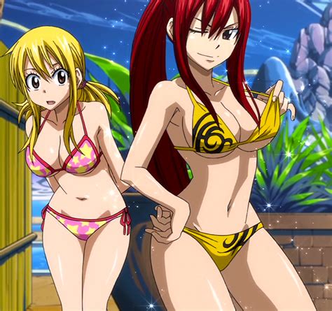 Image Erza And Lucy At The Ryuzetsu Land Png Fairy Tail Wiki Fandom Powered By Wikia