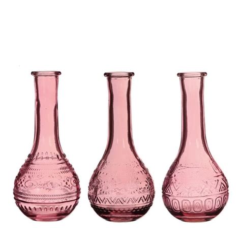 Gekleurde glazen fles paris roze Ø7 5 h 15 8 cm Bloemschikken