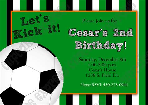 Downloadable Free Printable Soccer Birthday Party Invitations