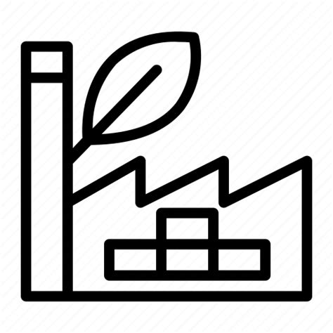 Eco factory, ecology, factory, green factory icon