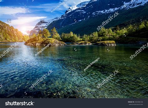 Beautiful Nature Norway Natural Landscape Stock Photo