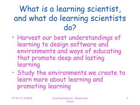 Ppt The Learning Sciences Past Present And Future Powerpoint