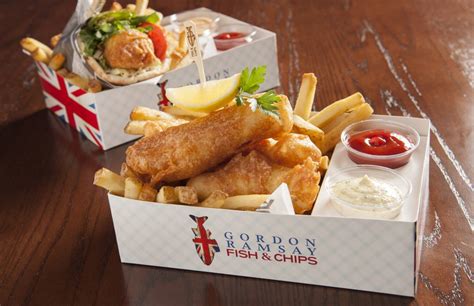 Crispy battered fish with golden chips are surprisingly easy to make yourself. Gordon Ramsay Fish & Chips | Las Vegas | Wheretraveler