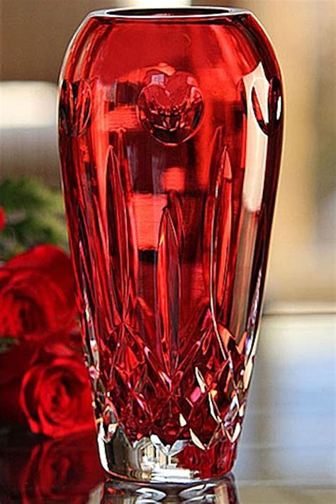 Beautiful Red Bud Vase Red Vases Crystal Glassware Vase