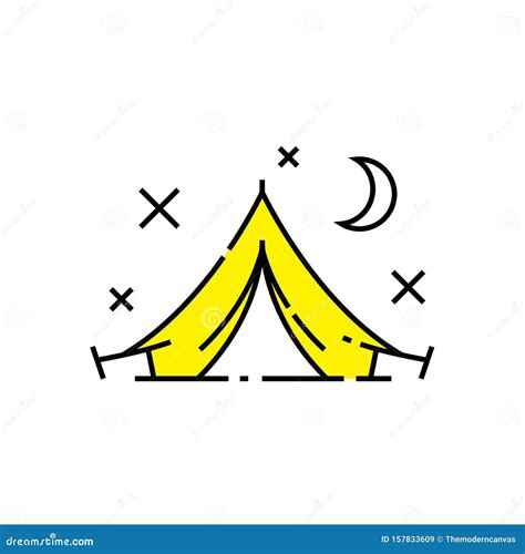 Camping Tent Line Icon Stock Vector Illustration Of Symbol 157833609