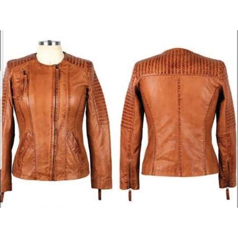 Womens Leather Jacket Genuine Lambskin Real Biker Motorcycle Slim Fit
