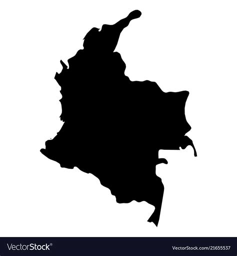 Colombia Solid Black Silhouette Map Of Country Vector Image Sexiz Pix