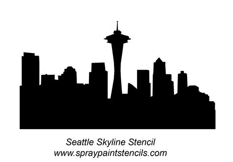 Seattle Skyline Painting Seattle Skyline Silhouette Seattle Skyline