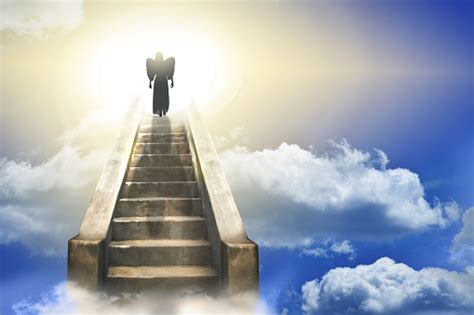 Angel Silhouette On A Stairway To Heaven Stock Photo Download Image