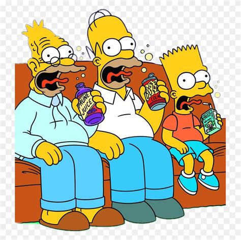 Father Son Burp Simpson Homer And Bart Drinking Crowd Outdoors Hd Png