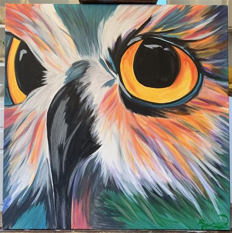 Ollie The Owl Owl Canvas Painting Owl Painting Acrylic Animal Paintings
