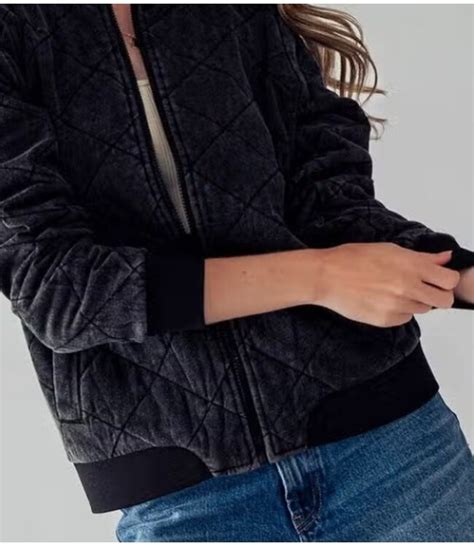 Diamond Quilted Bomber Jacket Black Simply Elegant Boutique