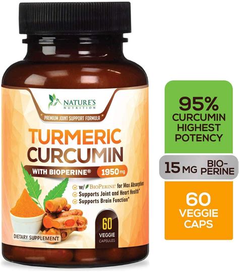 Nature S Nutrition Turmeric Curcumin With Bioperine Mg With Black