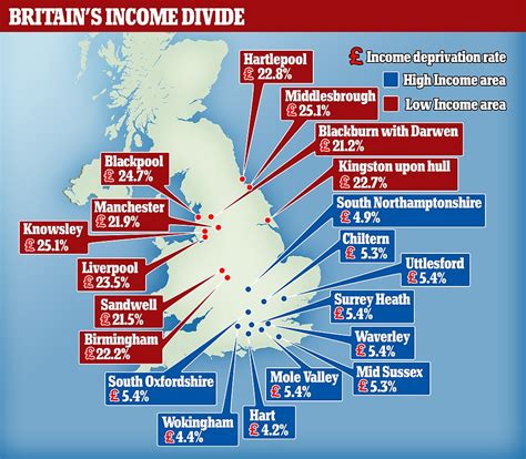 Map Shows Britains Huge Income Divide How Well Off Are People Where