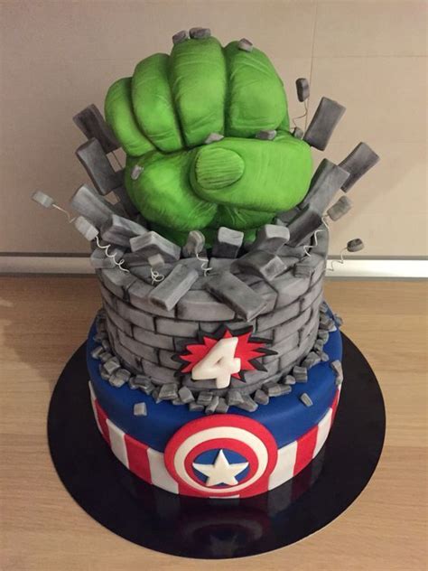 Bei meinem mann auf der arbeit gibt es ein team pauli (benannt nach einem golden retriever) und ein team hulk. Ideas para fiestas de Hulk | Tortas de super héroes ...