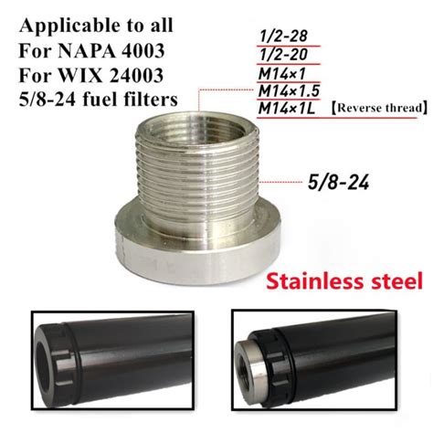Solvent Trap Oil Filter Stainless Steel Connector Thread Adapter For