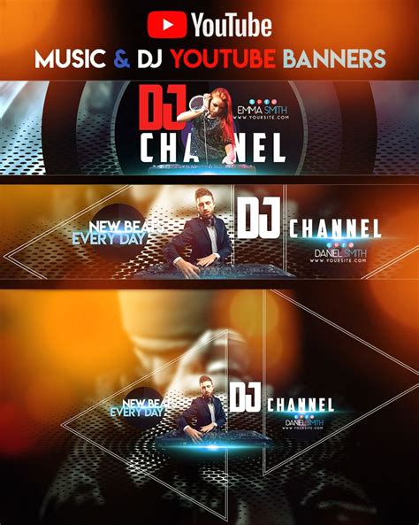 Learn how to make a youtube banner template, free! Music & DJ YouTube Banners | Youtube banners, Dj, Youtube