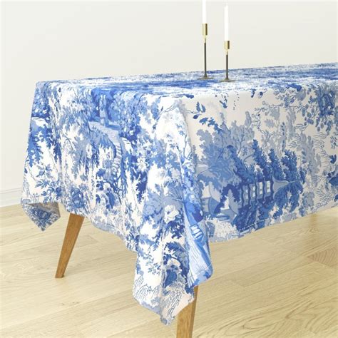 Chinoiserie Tablecloth Chinoiserie Palace Willow Blue By Etsy Table