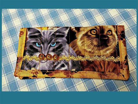 Fabric Checkbook Cover Mothers Day T For Cat Lover Etsy Cat