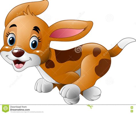 Cartoon Little Dog Running Stock Vector Illustration Of