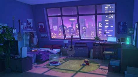 Artstation Purple Bedroom Anastasia Ermakova Anime House Bedroom