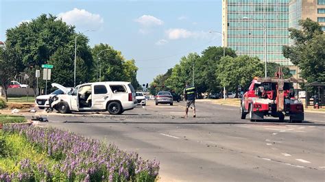 Topeka officer involved in 2-vehicle crash, sending 3 to the hospital