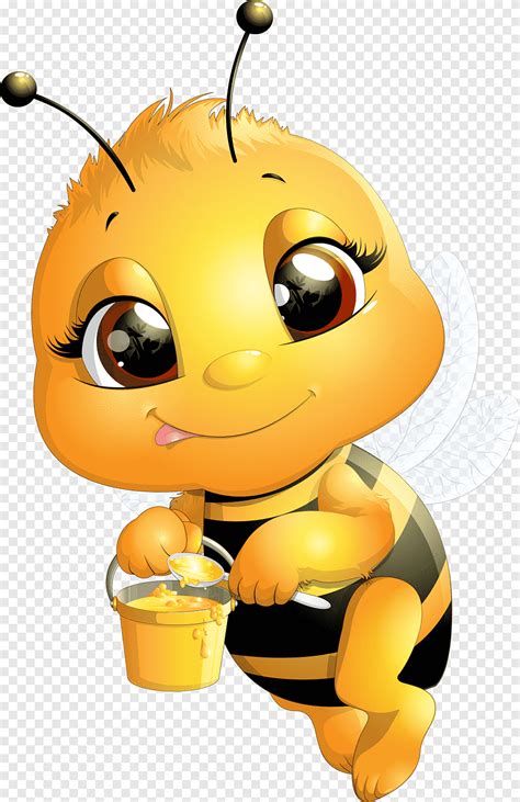 Free Download Bee Cartoon Drawing Illustration Bee Honey Bee Food