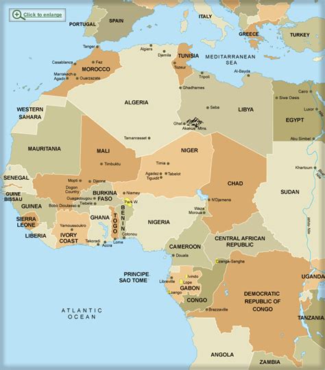 West And Central Africa Map Map Of Africa