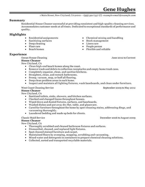 Seal your admission with a successful admit. Best Residential House Cleaner Resume Example From ...