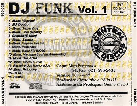 Cd Dj Funk Vol 1 By Dj Ricardinho E GÉllo 1997 Site Funk Antigo