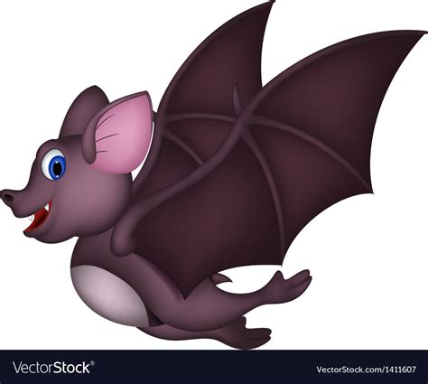 Cute Cartoon Bat Flying Royalty Free Vector Image