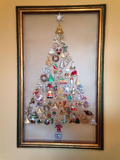 Tree Made From Christmas Pins Jeweled Christmas Trees Jewelry Christmas Tree Christmas