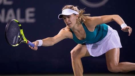 Known for her flexibility and her aggressive but unpredictable style of play, eugenie bouchard is a professional canadian professional tennis player. Eugenie Bouchard falls to Kristina Kucova at Rogers Cup ...