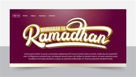 Premium Vector Greeting Text Of Marhaban Ya Ramadhan Lettering Design