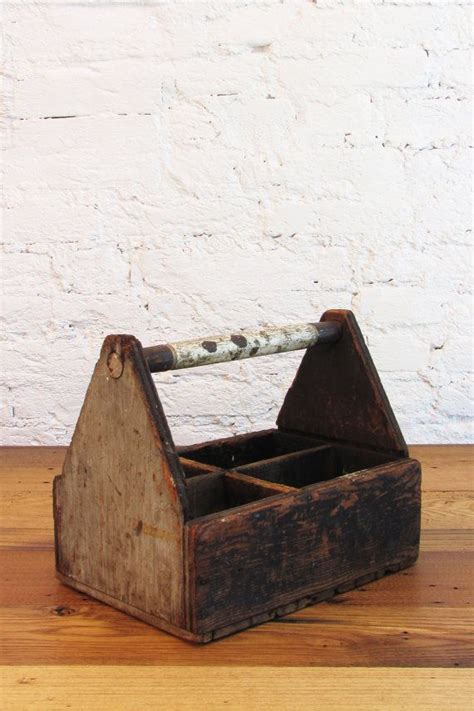 A wooden box is a container made of wood for storage or as a shipping container. Vintage Handmade Wood Carpenter's Tool Caddy Wooden Box ...