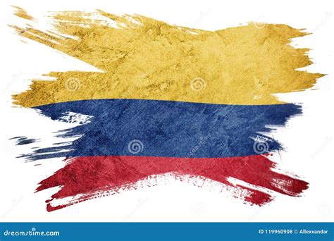 Grunge Colombia Flag Colombian Flag With Grunge Texture Stock