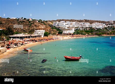 Super Paradise Beach Mykonos Greece Stock Photo Royalty Free Image
