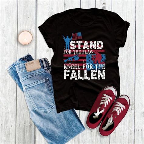 Stand For The Flag Kneel For The Fallen Short Sleeve Unisex T Shirt