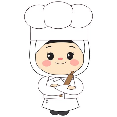 Gambar Chibi Chef Bakery Anak Anak Gadis Cantik Kartun Memasak