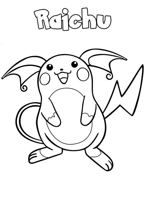 Raichu Coloring Pages