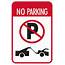 NO PARKING TOW PICTURE 12x18 STREET SIGN  EBay