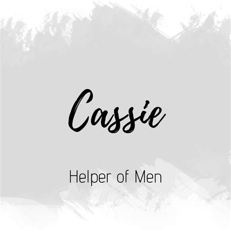 Any of these names would be a cute choice for your beautiful baby girl. Cassie | Female character names, Names with meaning ...